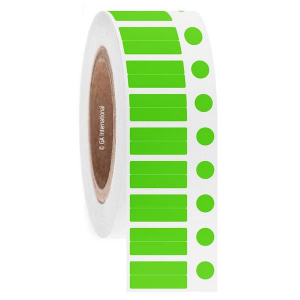 LabTAG FJT-124C3-4GA Permanent FreezerTAG - Deep-Freeze Labels for Thermal-Transfer Barcode Printers 1.18 x 0.28 + 0.37, Green Apple 3 Inch Core