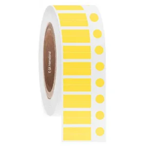 LabTAG FJT-124C3-4YE Permanent FreezerTAG - Deep-Freeze Labels for Thermal-Transfer Barcode Printers 1.18 x 0.28 + 0.37, Yellow 3 Inch Core