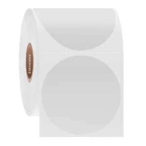 LabTAG FJT-132C1-1WH Permanent FreezerTAG - Deep-Freeze Labels for Thermal-Transfer Barcode Printers 2" / 50.8mm (circle), White, 1" Core