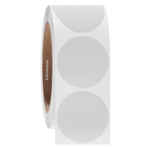 LabTAG FJT-132C3-1WH Permanent FreezerTAG - Deep-Freeze Labels for Thermal-Transfer Barcode Printers 2" / 50.8mm (circle), White, 3" Core