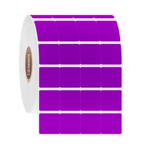 LabTAG FJT-137C1-4PU Permanent FreezerTAG - Deep-Freeze Labels for Thermal-Transfer Barcode Printers 1" x 1", Purple, 1" Core