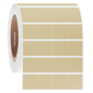 LabTAG FJT-137C3-4BE Permanent FreezerTAG - Deep-Freeze Labels for Thermal-Transfer Barcode Printers 1" x 1", Beige, 3" Core