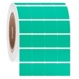LabTAG FJT-137C3-4GS Permanent FreezerTAG - Deep-Freeze Labels for Thermal-Transfer Barcode Printers 1" x 1", Green Seafoam, 3" Core