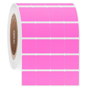 LabTAG FJT-137C3-4PI Permanent FreezerTAG - Deep-Freeze Labels for Thermal-Transfer Barcode Printers 1" x 1", Pink, 3" Core