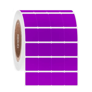 LabTAG FJT-137C3-4PU Permanent FreezerTAG - Deep-Freeze Labels for Thermal-Transfer Barcode Printers 1" x 1", Purple, 3" Core