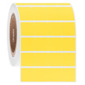 LabTAG FJT-137C3-4YE Permanent FreezerTAG - Deep-Freeze Labels for Thermal-Transfer Barcode Printers 1" x 1", Yellow, 3" Core