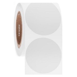 LabTAG FJT-156NPC3-0.25WH Permanent FreezerTAG - Deep-Freeze Labels for Thermal-Transfer Barcode Printers 3.125" (circle), White 3 Inch Core