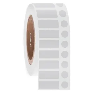 LabTAG FJT-158C3-4WH Permanent FreezerTAG - Deep-Freeze Labels for Thermal-Transfer Barcode Printers 1.25 x 0.5" + 0.437", White 3 Inch Core