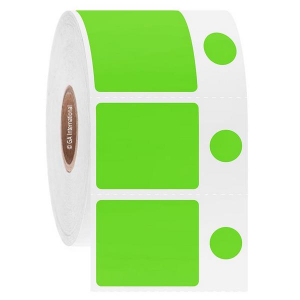 LabTAG FJT-161C1-2GA Permanent FreezerTAG - Deep-Freeze Labels for Thermal-Transfer Barcode Printers 1.1875 x 1 + 0.375, Green Apple 1 Inch Core