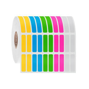 LabTAG FJT-164C1-10MC Permanent FreezerTAG - Deep-Freeze Labels for Thermal-Transfer Barcode Printers 0.25" x 1", Multi-Color, 1" Core