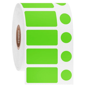 LabTAG FJT-172C1-2GA Permanent FreezerTAG - Deep-Freeze Labels for Thermal-Transfer Barcode Printers 1.25 x 0.625 + 0.4375, Green Apple 1 Inch Core