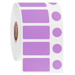 LabTAG FJT-172C1-2VI Permanent FreezerTAG - Deep-Freeze Labels for Thermal-Transfer Barcode Printers 1.25 x 0.625 + 0.4375, Violet 1 Inch Core