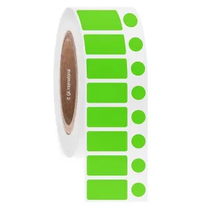 LabTAG FJT-172C3-4GA Permanent FreezerTAG - Deep-Freeze Labels for Thermal-Transfer Barcode Printers 1.25 x 0.625 + 0.4375, Green Apple 3 Inch Core