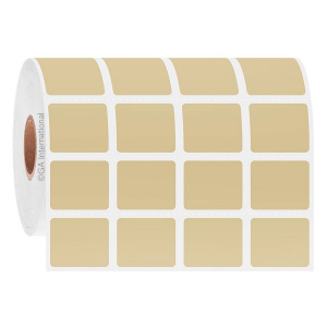 LabTAG FJT-201C1-2.5BE Permanent FreezerTAG - Deep-Freeze Labels for Thermal-Transfer Barcode Printers 0.9" x 0.75", Beige, 1" Core