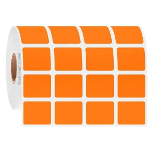 LabTAG FJT-201C1-2.5OR Permanent FreezerTAG - Deep-Freeze Labels for Thermal-Transfer Barcode Printers 0.9" x 0.75", Orange, 1" Core