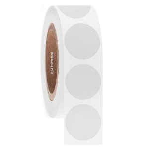 LabTAG FJT-202NPC3-1WH Permanent FreezerTAG - Deep-Freeze Labels for Thermal-Transfer Barcode Printers 1.5"/ 38.1mm (circle), White, 3" Core