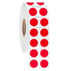 LabTAG FJT-22NOTC1-2RE Permanent FreezerTAG - Deep-Freeze Labels for Thermal-Transfer Barcode Printers 0.438", Red, 1" Core