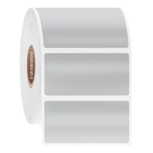 LabTAG FJT-28C1-2SI Permanent FreezerTAG - Deep-Freeze Labels for Thermal-Transfer Barcode Printers 2" x 1", Silver 1 Inch Core