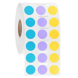 LabTAG FJT-293NOTC1-3MC1 Permanent FreezerTAG - Deep-Freeze Labels for Thermal-Transfer Barcode Printers 0.5" (3 across), Multicolor1 1 Inch Core