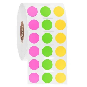 LabTAG FJT-293NOTC1-3MC3 Permanent FreezerTAG - Deep-Freeze Labels for Thermal-Transfer Barcode Printers 0.5" (3 across), Multicolor3 1 Inch Core