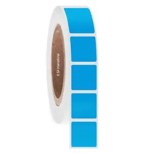 LabTAG FJT-29C3-3BL Permanent FreezerTAG - Deep-Freeze Labels for Thermal-Transfer Barcode Printers 1" x 1", Blue 3 Inch Core