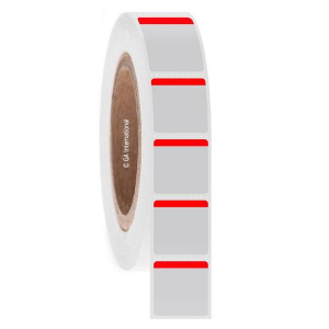 LabTAG FJT-29C3-3BRE Permanent FreezerTAG - Deep-Freeze Labels for Thermal-Transfer Barcode Printers 1" x 1", Red, 3" Core