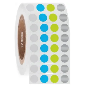 LabTAG FJT-500NOTC3-8MC1 Permanent FreezerTAG - Deep-Freeze Labels for Thermal-Transfer Barcode Printers 0.5", Multicolor1, 1" Core