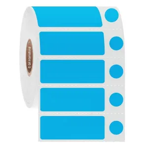 LabTAG FJT-514C1-2BL Permanent FreezerTAG - Deep-Freeze Labels for Thermal-Transfer Barcode Printers 1.73 x 0.63 in + 0.374 in, Blue 1 Inch Core