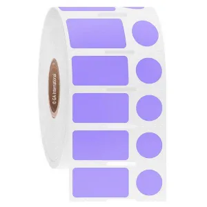 LabTAG FJT-52NOTC1-2LA Permanent FreezerTAG - Deep-Freeze Labels for Thermal-Transfer Barcode Printers 0.94 x 0.5 in + 0.437 in, Lavender 1 Inch Core