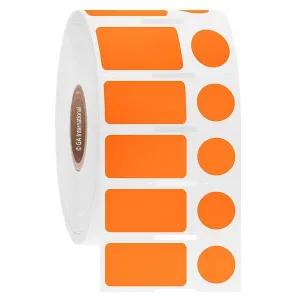 LabTAG FJT-52NOTC1-2OR Permanent FreezerTAG - Deep-Freeze Labels for Thermal-Transfer Barcode Printers 0.94 x 0.5 in + 0.437 in, Orange 1 Inch Core