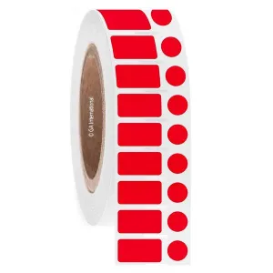 LabTAG FJT-52NOTC3-4RE Permanent FreezerTAG - Deep-Freeze Labels for Thermal-Transfer Barcode Printers 0.94 x 0.5 in + 0.437 in, Red 3 Inch Core