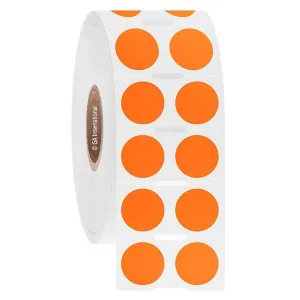 LabTAG FJT-53NOTC1-2OR Permanent FreezerTAG - Deep-Freeze Labels for Thermal-Transfer Barcode Printers 0.5", Orange, 1" Core