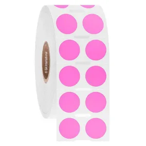 LabTAG FJT-53NOTC1-2PI Permanent FreezerTAG - Deep-Freeze Labels for Thermal-Transfer Barcode Printers 0.5", Pink, 1" Core