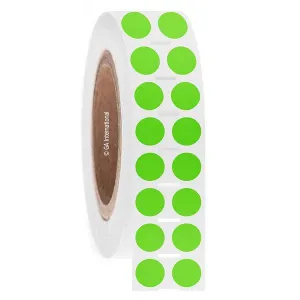 LabTAG FJT-53NOTC3-2GA Permanent FreezerTAG - Deep-Freeze Labels for Thermal-Transfer Barcode Printers 0.5", Green Apple, 3" Core