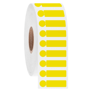 LabTAG FJT-564SBC1-2YE FreezerTAG with SnapPEEL Technology - Deep-Freeze Labels for High-Profile PCR Tubes 0.75 x 0.25 in + 0.25 in, Yellow 1 in Core