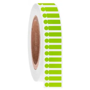 LabTAG FJT-564SBC3-4GA FreezerTAG with SnapPEEL Technology - Deep-Freeze Labels for High-Profile PCR Tubes 0.75 x 0.25 in + 0.25 in, Green 3 Inch Core