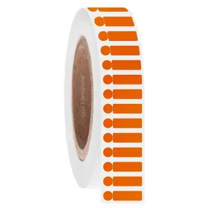 LabTAG FJT-564SBC3-4OR FreezerTAG with SnapPEEL Technology - Deep-Freeze Labels for High-Profile PCR Tubes 0.75 x 0.25 in + 0.25 in, Orange 3 in Core