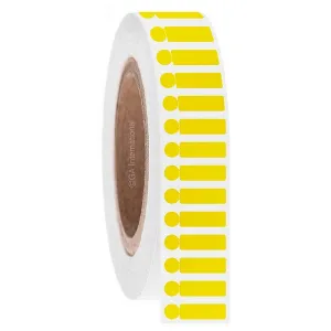 LabTAG FJT-564SBC3-4YE FreezerTAG with SnapPEEL Technology - Deep-Freeze Labels for High-Profile PCR Tubes 0.75 x 0.25 in + 0.25 in, Yellow 3 in Core