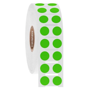 LabTAG FJT-61NPNOTC1-4GA Permanent FreezerTAG - Deep-Freeze Labels for Thermal-Transfer Barcode Printers 0.354", Green Apple, 1" Core