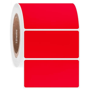 LabTAG GPB-62C3-2.8RE Paper Labels for Thermal-Transfer Printers 4" x 2" / 101.6mm x 50.8mm, Red, 3" Core