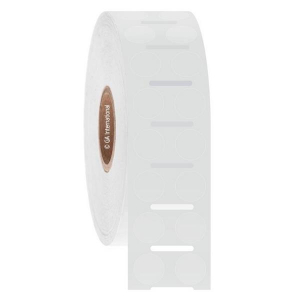 LabTAG HBCL-61NPNOTC1-4 Cryo-OmniTAG - Transparent Cryogenic Labels for Thermal-Transfer Printers 0.354" (circle), Transparent, 1" Core