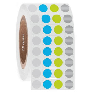 LabTAG JTTA-500NOTC3-8MC1 NitroTAG - Cryogenic Barcode Labels for Liquid Nitrogen Storage 0.5", White, Blue, Lemon And Silver, 3" Core