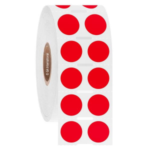 LabTAG JTTA-53NOTC1-2RE NitroTAG - Cryogenic Barcode Labels for Liquid Nitrogen Storage 0.5" / 12.7mm (circle) (2 across), Red, 1" Core