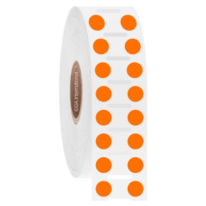 LabTAG JTTA-59NPNOTC1-2OR NitroTAG - Cryogenic Barcode Labels for Liquid Nitrogen Storage 0.25" / 6.4mm (circle) (2 across), Orange, 1" Core