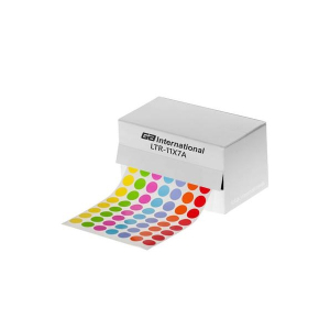 LabTAG LTR-11X7A Lab-TAG Cryogenic Labels - Cryogenic Color Dots for 1.5 ml Microtube Tops 0.44"/ 11mm, 7 Assorted Colors, 1" Core