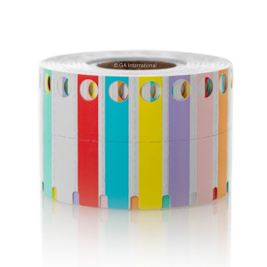 LabTAG PID-1C1-0.5MC1 PCR-TagTrax - Adhesive-Free Thermal-Transfer Tags for High-Profile PCR Tubes & Strips 1.53 x 0.36", Multicolor 1 Inch Core