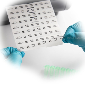 LabTAG PSL-269NOTC1-2TR Clear PCR-TAG - Deep-Freeze Labels for High-Profile PCR Tube Strips 3" x 0.25", Transparent 1 Inch Core