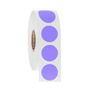 LabTAG REP-106C1-1LA Repositionable Paper Labels for Thermal-Transfer Printers 0.75"/ 19.1mm (circle), Lavender, 1" Core