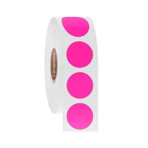 LabTAG REP-106C1-1PI Repositionable Paper Labels for Thermal-Transfer Printers 0.75"/ 19.1mm (circle), Pink, 1" Core