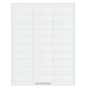 LabTAG RLZP-3WH Removable Laser & Inkjet Matte Paper Labels (US Letter Size) 2.625" x 1" / 66.7mm x 25.4mm, White